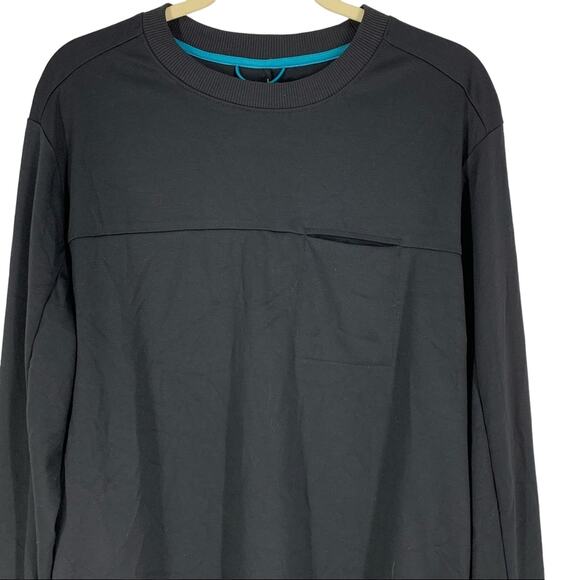 all in motion Men's Black Ponte Crewneck Sweatshirt Long Sleeve Size Small - Picture 5 of 7